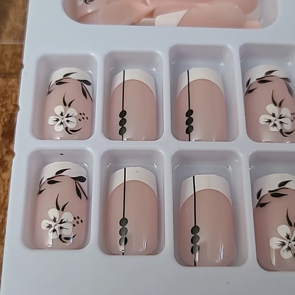 2/$16 Floral French Manicure Press On Nails